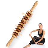 1 x RAW Customer Returns Massage roller with handle massage wood anti cellulite massager maderotherapy set massage roller body roller for legs, neck, 1 piece, natural wood color. - RRP €20.11