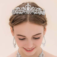 9 x RAW Customer Returns alladaga Wedding Tiara Crown Crystal Rhinestone Bridal Princess Tiara with Comb for Wedding Prom Birthday Party Silver  - RRP €81.54