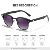 1 x RAW Customer Returns Occhsouo Unisex Polarized Half Frame Sunglasses Men Women Classic Retro UV400 Protection Rectangular Sunglasses Metal Frame Outdoor Leisure Driving Travel Protection, 3-Purple Black Frame - RRP €58.8