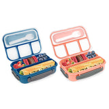 1 x RAW Customer Returns Bugucat 2 Pack Bento Box, 1300ML Lunch Box with 4 Compartments, Lunch Box for Children Adults Sustainable Snack Box with Spoon Lunch Box for School Work Picnic Microwave Safe - RRP €18.35