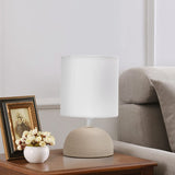 1 x RAW Customer Returns Bedside Lamp, Modern Table Lamp Ceramic Base Fabric Lampshade, E14 Connection, 14 14 23 cm, 1.3 Meter Cable, Vintage Design. - RRP €18.36