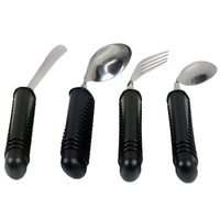 1 x RAW Customer Returns Gima - 4-piece cutlery set with gripping aid, malleable, ideal for seniors or disabled people fork, knife, spoon and teaspoon wide, non-slip plastic handle - RRP €32.66