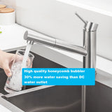 1 x RAW Customer Returns ONECE kitchen tap, extendable sink tap made of brushed stainless steel, kitchen tap with 150 rotation, high pressure tap, sink mixer tap for kitchen, matt - RRP €58.99