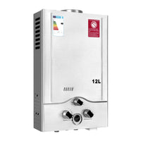 1 x RAW Customer Returns 12LPM gas water heater, 24KW LPG instantaneous water heater with super low 0.2 bar starting water pressure, for home, mobile homes, cabins, barns, suitable for propane butane - RRP €189.99