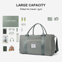 1 x RAW Customer Returns Sports bag travel bag for men and women with shoe compartment and wet compartment, PU leather waterproof weekender carry on fitness bag training bag gym bag, unisex hand luggage weekender for men and women - RRP €36.53