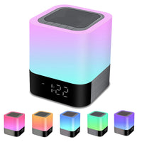 1 x RAW Customer Returns Bluetooth Speaker with Light Bedside Lamp Touch Dimmable Alarm Clock RGB Color Changing LED Portable Bluetooth Speaker Table Lamp Gifts for Girls Children Teenager Boys Gift for Women - RRP €39.99