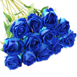 7 x RAW Customer Returns Olrla 12pcs Artificial Roses Blue, Single Long Stems Artificial Roses Velvet Bridal Bouquet Realistic Flower for Home Garden Party Hotel Office Decoration Royal Blue  - RRP €121.1