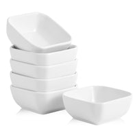 1 x RAW Customer Returns Swuut Ceramic Dipping Bowls Set of 6.3 Ounce Porcelain Small Mini Bowl Square Soy Sauce Plate Good for Tomato Sauce, Sushi Soy, BBQ White  - RRP €17.46