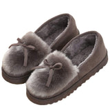 1 x RAW Customer Returns Sisttke Women s Slippers Winter Outdoor Warm Plush Soft Waterproof Faux Fur Home Slippers Moccasins,Grey-F,39 EU - RRP €39.05