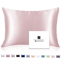 1 x RAW Customer Returns Silk pillowcase 40x80, Ravmix silk pillowcases, for hair and skin, with hidden zipper, both sides silk, mulberry silk pillowcase 40x80, 1 piece, pink - RRP €24.19