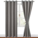 1 x RAW Customer Returns Hiasan blackout curtains with eyelets, gray opaque curtains, pack of 2, 140 x 245 cm width x height , soft sliding curtains for bedroom, living room, etc. - RRP €36.69