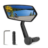 1 x RAW Customer Returns Arkham bicycle mirror, HD real glass extra large mirror surface, bicycle mirror for left handlebar 15-20mm, bicycle rear view mirror for e-bike handlebar end universal left 1 piece  - RRP €19.98