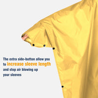 1 x RAW Customer Returns ANYOO Lightweight Waterproof Rain Poncho Rain Jackets with Sleeves Ventilated Multipurpose Raincoat Unisex with Hood Ideal for Outdoor Camping Hiking Fishing, Dark Yellow, One Size - RRP €24.19