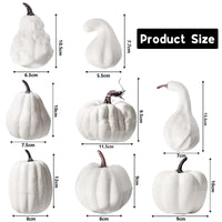 1 x RAW Customer Returns Vibbang 8 Pieces Pumpkin Halloween Decorations Set, Halloween Pumpkin Ornaments Simulation Pumpkin Mini Artificial Pumpkins Decorations, Outdoor Indoor Autumn Decorative Decorations White  - RRP €22.8