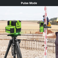 1 x RAW Customer Returns Huepar Multi-Line Laser Level 4 Lines Vertical and 360 Horizontal with Plumb Point, Self-Leveling Green Laser Level with 2 Lithium Batteries Rotating and Lifting Base, Hard Case-LS41G - RRP €155.99