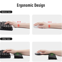 1 x RAW Customer Returns For 61 62 Keys Gaming Keyboard Wrist Rest Ergonomic Memory Foam Keyboard Wrist Support Faux Leather Wrist Rest 6-Anti-Skid Rubber Base Soft for Hours of Office Game - RRP €12.99