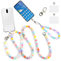 1 x RAW Customer Returns Xerteam mobile phone chain beads, universal mobile phone chain, mobile phone strap for hanging with 2 white inserts, colorful beads mobile phone pendant necklace compatible with most smartphones bright colors  - RRP €8.99