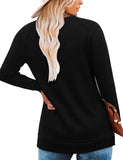 1 x Brand New CZIMOO Women s Sweatshirt Blouse Women Pullover Sweatshirt Elegant Long Sleeve Tunic Round Neck Lightweight Work Tunic Shirt Autumn Basic Tops Black M - RRP €24.0