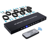 1 x RAW Customer Returns TCNEWCL 4K HDMI KVM Switch 8 Port, HDMI KVM Switch 8 in 1 out for 8 Computers Share Keyboard, Mouse, Printer and 1 HD Monitor, with Remote Control and 8 USB HDMI 2-in-1 Cable - RRP €131.09