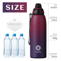 1 x RAW Customer Returns Fjbottle Stainless Steel Sports Drinking Bottle with Magnetic Lid 1L, 800ml, 600ml, 400ml BPA-Free Leak-Proof Children s Bottle - Suitable for Carbonated Drinks 1500ML Thermo Water Bottle for School, Fitness - RRP €26.54