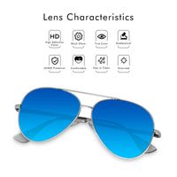 1 x RAW Customer Returns VVA Sunglasses Men Women Polarized Sunglasses Men Metal Frame Driver Glasses Unisex UV400 Protection by V101 Blue Silver  - RRP €17.14