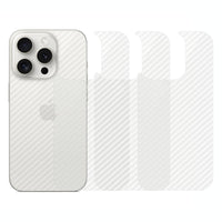 1 x RAW Customer Returns qichenlu Carbon pattern 4 pieces iPhone back film compatible with iPhone 15 Pro Max, film behind compatible with iPhone 15 Pro Max, clear matt adhesive film, scratch-resistant rear protection - RRP €7.04