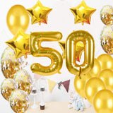 7 x Brand New 50th Birthday Party Supplies Gold Number 50 Mylar Balloon Latex Balloon Decoration Great Cute 50th Birthday Gift for Girls Photo Props - RRP €84.0