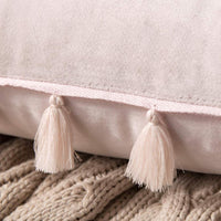 1 x Brand New MIULEE Pack of 2 Velvet Tassel Cushion Covers Sofa Pillow Cases Throw Cushion Decor Cover Case Decorative Pillows for Living Room 12x20inch 30x50cm Pink - RRP €16.93