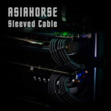 1 x RAW Customer Returns AsiaHorse Update 16AWG PSU Cable Extension, PC Sleeved Cable Kit for GPU CPU, Power Supply Computer Cable Extensions with Cable Combs, 24PIN 6 2 PIN 4 4 PIN Cable Management, 30CM, Black - RRP €39.99