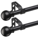 14 x Brand New Curtain rods with round finials 76 to 151 cm, 1.6 cm diameter Matt black curtain rod with brackets Fitting set window rods for living room outdoor area, 2 pieces - RRP €381.08