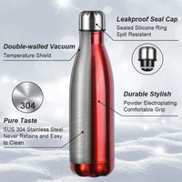 1 x RAW Customer Returns flintronic Stainless Steel Water Bottle 750ml, Tightness, BPA-Free Stainless Steel Double Wall Vacuum Thermos for Sport Gym Trekking Bicycle, Cleaning Brush Included, Red - RRP €14.4