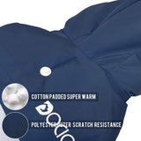 1 x RAW Customer Returns Winter Coat for Small Dogs with Hood, Warm Cotton Coat with Collar Hole Chihuahua Small Dog Puppy Blue M - RRP €17.48