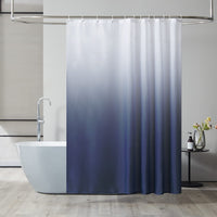 1 x RAW Customer Returns Furlinic 180x180cm shower curtain anti-mold for bathtub in bathroom textile curtains made of fabric waterproof washable white to aquamarine with 12 shower curtain rings. - RRP €19.15