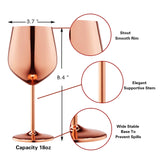 1 x RAW Customer Returns WOTOR Rose Gold Wine Glasses Set of 4, 540ml Stainless Steel Wine Glasses, Robust Unbreakable Goblets, Suitable for Outdoor, Camping, Pool, Travel - RRP €45.23