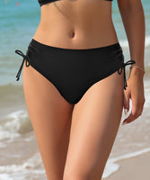 1 x RAW Customer Returns SHEKINI Women s Black Bikini Bottoms Full Coverage Swimwear Mid Waist Swimsuit Bottoms Ruched Swimsuit for Women L, Black  - RRP €28.22