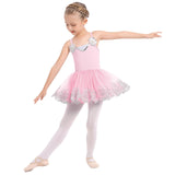 3 x Brand New Odizli ballet clothing girls children spaghetti V-neck sequins flower ballet dress dance bodysuit leotard tulle dress tutu dance dress leotard ballet suit ballerina dress pink 5-6 years - RRP €82.8