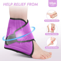 1 x RAW Customer Returns Hilph cooling pads ankle, cooling bandage ankle ankle bandage with cooling gel cold therapy ankle rheumatism chemotherapy ankle pain ankle bandage ankle bandage - purple - RRP €19.06