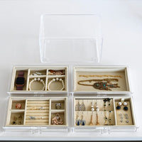 1 x RAW Customer Returns HerFav Jewelry Storage with 4 Drawers Jewelry Box Transparent - RRP €32.26