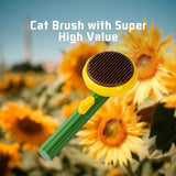 5 x Brand New Awpland Sunflower Brush for Cats Dogs, Self-Cleaning Pet Brush for Long and Short Hair, Effective One-Click Removal for Knots Undercoat - RRP €78.0