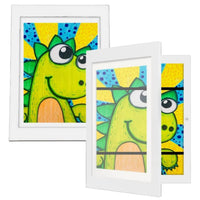 1 x RAW Customer Returns WDMJxar 2 pieces picture frames children s drawings A4 for 150 pictures, children s art storage frame children s artwork picture frame front opening 2pc white  - RRP €22.99