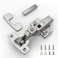 1 x RAW Customer Returns Furniware 10pcs Soft Close Cabinet Hinges, Central Closing, 4D Adjustment Depth, Side, Height and Closing Speed , Overlapping Full Hinges for Kitchen Cabinets - RRP €25.59