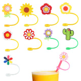 1 x Brand New Cobee Reusable Cute Drinking Straw Covers for 6-8mm Straw Pack of 10 Silicone Straw Caps Flowers Straw Tips Lid Daisy Dustproof Straw Stopper Straw Cover Cap - RRP €20.4