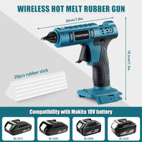 1 x RAW Customer Returns Cordless glue gun compatible with Makita 18V lithium battery with 20x glue sticks, hot glue gun cordless heating cordless glue gun for DIY, crafts and quick repairs without battery  - RRP €35.28