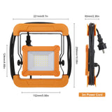 11 x Brand New LED construction spotlight 30W construction site lamp 42 SMD LEDs 2400LM 6500K, IP65 waterproof LED spotlight with 3m cable and plug, portable work light for workshop construction site painter garden - RRP €212.96