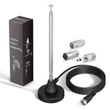 1 x RAW Customer Returns Bingfu FM Radio Antenna Digital Telescopic Antenna for Indoor Use with Magnetic Base 3 m Extension Cable for 75 Ohm DAB DAB FM Radio Tuner Stereo AV HiFi Receiver - RRP €19.33