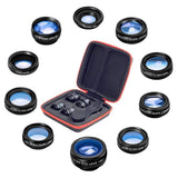 1 x RAW Customer Returns Phorsen 10 in 1 Phone Cell Phone Camera Lens Kit Clip-on Wide Angle Macro Fisheye Telephoto Lens Kaleidoscope CPL Flow Star Radial Filter for iPhone Samsung Most Smartphones - RRP €26.98