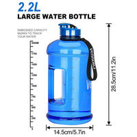 1 x RAW Customer Returns VENNERLI 2.2L Drinking Bottle Sport Gym Bottle BPA Free Fitness Training Large Plastic Water Bottle Sports Bottle with Handle Fitness Leak-Proof Ideal for Sport Gym Fitness Office Home Blue  - RRP €22.18