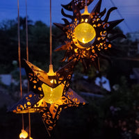 1 x RAW Customer Returns TRYMEURO Solar Wind Chimes with Sun Moon Star, Lanterns for Outdoor Warm LED Waterproof Hanging Garden Decoration Solar Lights for Decoration Gifts - RRP €24.49