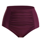 3 x Brand New Acfoda High Waist Bikini Bottoms Women High Waist Bikini Briefs Ruched Tummy Control Bikini Bottom Women Full Coverage Fashion Beach Swim Trunks Purple S - RRP €82.8