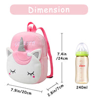 1 x RAW Customer Returns Children s Backpack, Kasgo Kindergarten Backpack Child Backpacks Baby Girl Small Kindergarten Backpack Cute Preschool Backpack Plush 3D Animals Soft Primary Backpacks for 1-3 Years, Unicorn - RRP €19.56